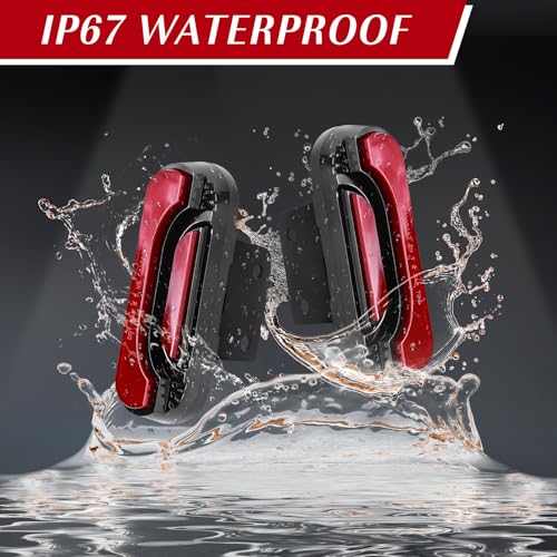 LadyRosian 2PCS LED Tail Light Red Taillight Assembly Stop Light Compatible with 2016-2025 Can Am Defender/Defender Max Driving Light Brake Light