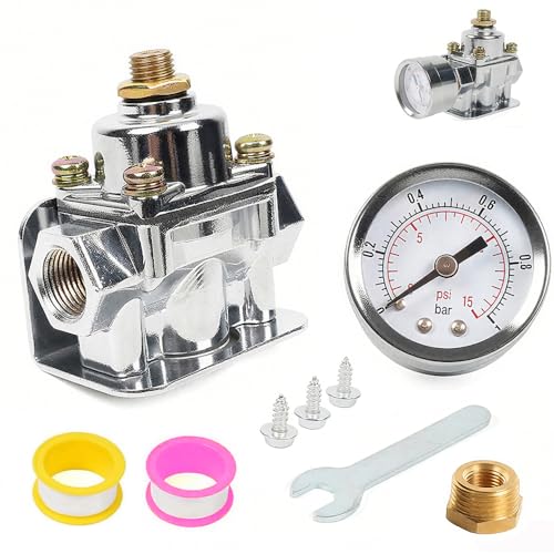 12-803 Fuel Pressure Regulator with Gauge for Holley Edelbrock Carburetors