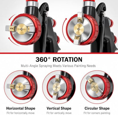 R500 LVLP Automotive Paint Spray Gun Kit with 1.3/1.7/2.0mm Nozzles