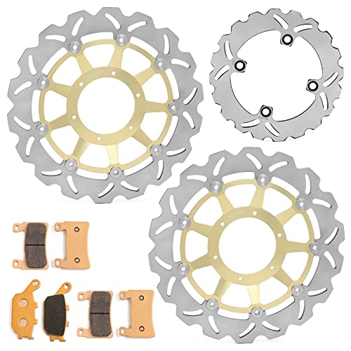 Front Rear Brake Disc Rotors Pads Kit for HONDA VTR1000 SP1 00 01 SP2 02-07 - color: Gold, size: VTR1000 SP1 00 01 SP2 02-07