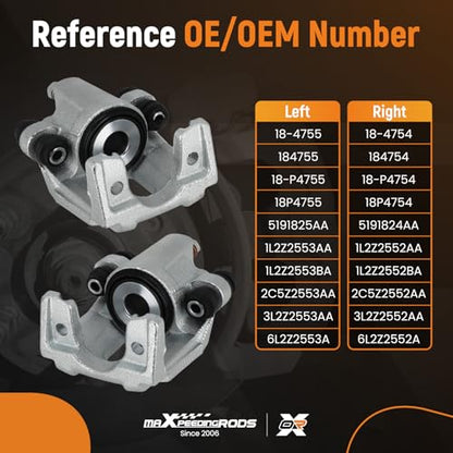maXpeedingrods for 18-4755 18-4754 Rear Brake Calipers for Ford Explorer - size: 18-4755+18-4754