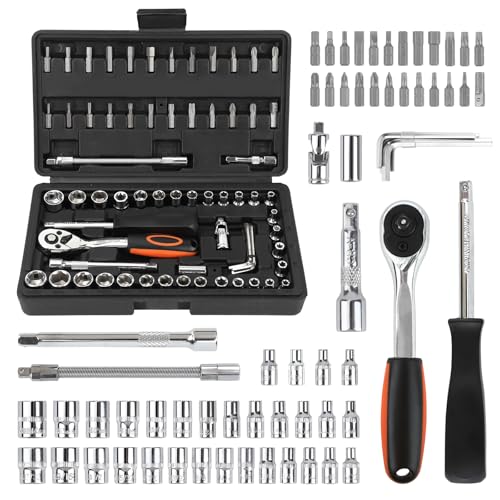 69pcs Drive Impact Socket Set (1/4" & 3/8"), Metric & Standard Socket Set