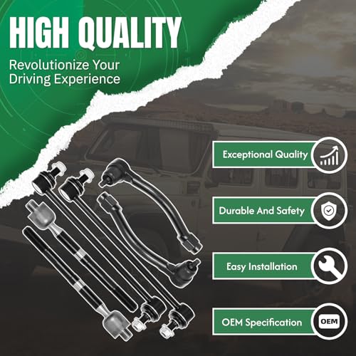 6PC Front Outer & Inner Tie Rod Sway Bar End Link Compatible with Fit for Kia Forte Forte5 Forte Koup 2014 2015 2016 2017 2018#OE ES801064 ES801065 EV801061 K750523