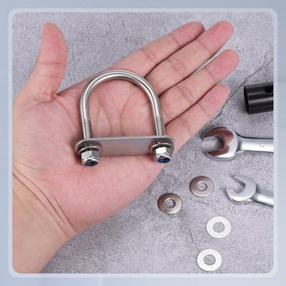 METALLIXITY U Bolts 4Set M8x42x69,Round U Bolt Kits 304 SS U Clamp - color: Silver, size: M8x42x69mm