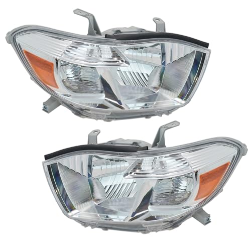 TRQ 2 Piece Headlight Assembly Set Chrome Bezel Driver & Passenger Side - style: HLA88573
