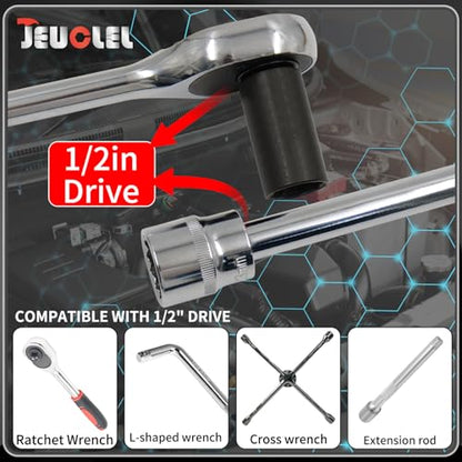 1/2" Dr 12Pt 23mm Spline Socket & 19mm Twist Lug Nut Socket for BMW