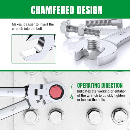 SK Flex Head Ratcheting Wrench Set, SAE 3/8"-3/4", Metric 10-19mm, 14-Piece