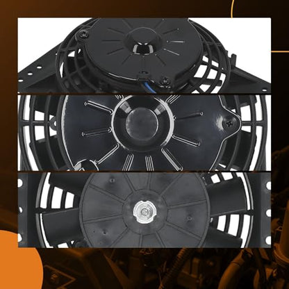 maXpeedingrods 6'' Inch Slim Push Pull Electric Radiator Cooling Fan 650CFM Mount Kit Universal 12V 80W - size: 6 inch