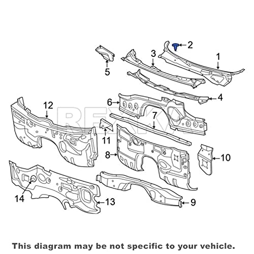Rexka 50pcs Fender Liner Retainer Clips 6506293AA Compatible with Jeep Wrangler Grand Cherokee Commander Dodge RAM
