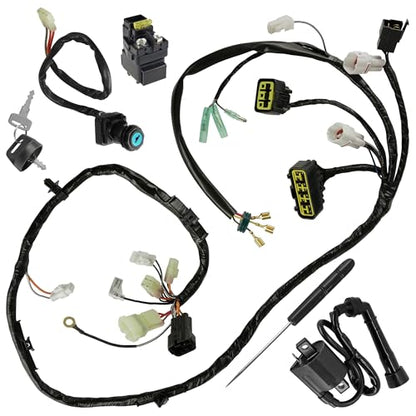 Caltric Wiring Harness Switch Key Coil Starter Relay Compatible with Suzuki QuadSport LT-Z400 2004