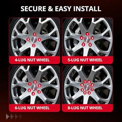 EVIL ENERGY M14x1.5 Chrome Wheel Lug Nuts Set 32 PCS for Chevy Silverado Ram GMC Sierra 2500 3500, Ford F250 F350, 3/4" 19mm Hex Closed End Bulge Acorn Cold-Forged Carbon Steel