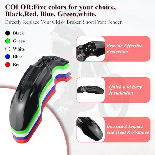 Plastic Front Wheel Mud Guard Motorcycle Fender Protector Black - color: Black