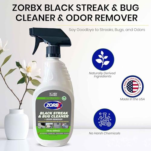 ZORBX Black Streak & Bug Remover Spray 24 Oz, RV & Car Exterior
