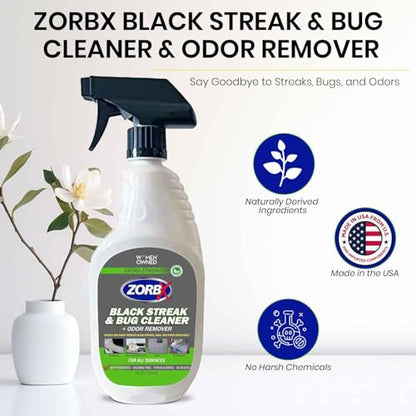 ZORBX Black Streak & Bug Remover Spray 24 Oz, RV & Car Exterior