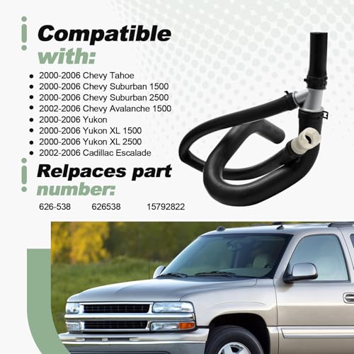 Engine Radiator Surge Tank Heater Hose Assembly Compatible with Chevy Tahoe Suburban Avalanche 1500 2500 Yukon Xl 1500 2500 Escalade 2000-2006 Replace 626-538 626538 15792822