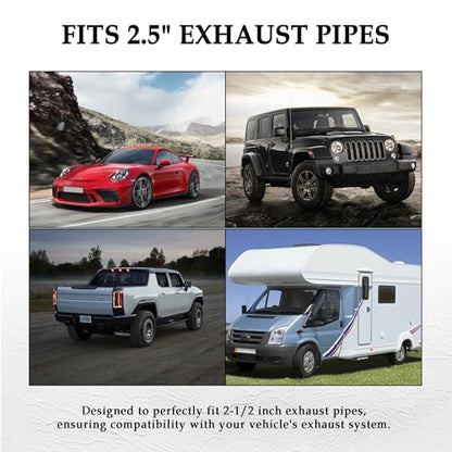2.5 inch Exhaust Clamp with Hanger,Heavy Duty Exhaust Hanger with Clamp for 2-1/2" Exhaust Pipe,Universal Muffler Hanger Automotive Tools for Car Truck Exhaust Systems (2.5 inch) - color: 2.5 Inch