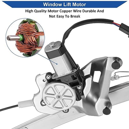Obaee Window Regulator with Motor Front Left Driver Side, Replace 741-762 - size: Front Left Driver Side
