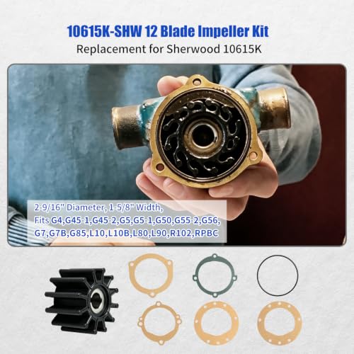 10615K-SHW 12 Blade Impeller Kit Replacement for Sherwood 10615K