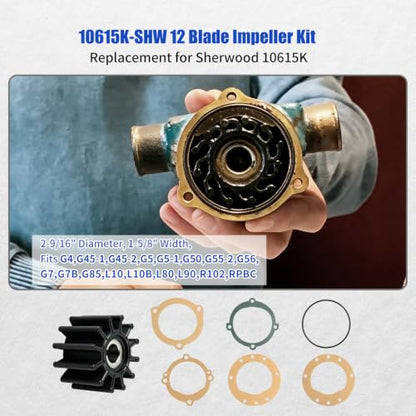 10615K-SHW 12 Blade Impeller Kit Replacement for Sherwood 10615K