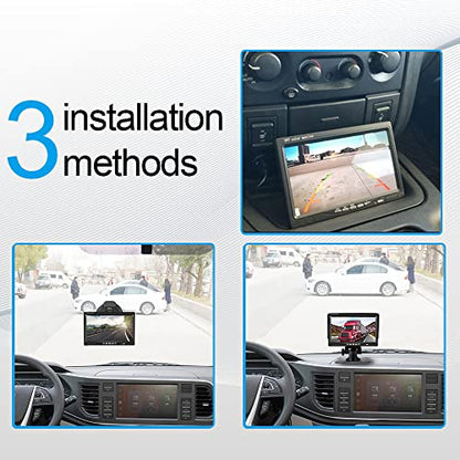 Hikity 7'' Vehicle Backup Camera Monitor Only Quad Split LCD Display Screen - size: 7 Inch+Car Charger