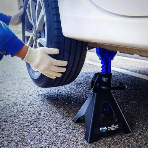 ANTPOWER Car Jack Stands 3 Ton (6,600 lbs) with Double Locking Heavy Duty 11.2"-16.8" Adjustable for Lifting SUV, Pickup Truck Garage 6000 lbs Capacity 1 Pair - style: double locking