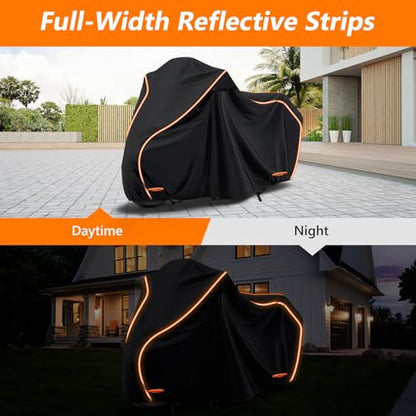 420D Cotton Lining Waterproof Motorcycle Cover for Harley Davidson Cruiser - size: for Cruiser Models