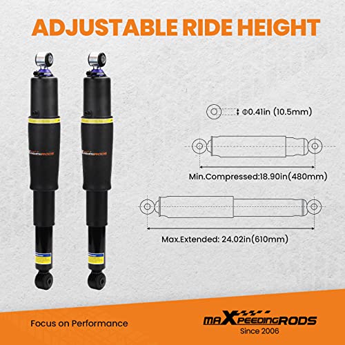 maXpeedingrods Rear Air Shocks Suspension for Cadillac Escalade 2000-2014 - color: Black