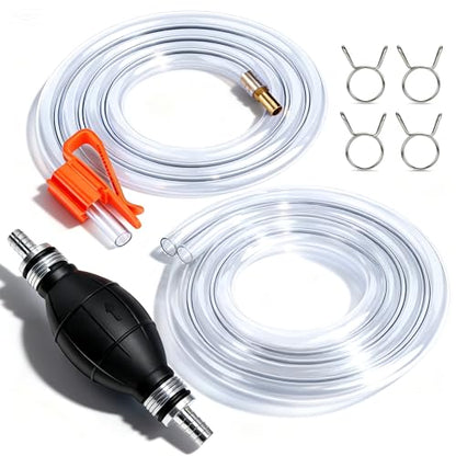 Gasoline Siphon Hose Pump - High-Flow Portable Hand Fuel Transfer Pump for Water, Gasoline, Oil, Petrol, Diesel (2 Premium PVC Hoses) - color: 15mm( 1 Pack) of Orange