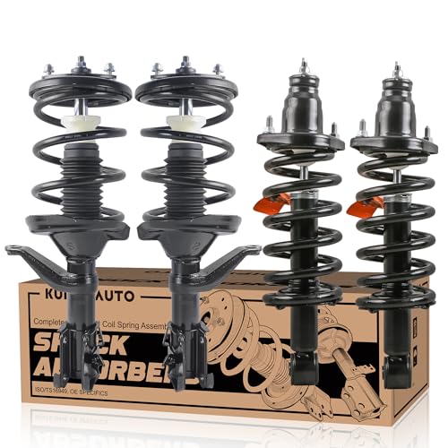 KUIPERAUTO 172143 172144 171380R 171380L Complete Rear Struts Coil Spring Assembly Compatible for Honda CR-V CRV 2002-2006 Rear Pair Set Replacement Shock Absorbers - size: 4x Front+Rear Struts, style: 2002-2006