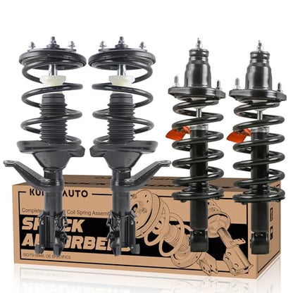 KUIPERAUTO 172143 172144 171380R 171380L Complete Rear Struts Coil Spring Assembly Compatible for Honda CR-V CRV 2002-2006 Rear Pair Set Replacement Shock Absorbers - size: 4x Front+Rear Struts, style: 2002-2006