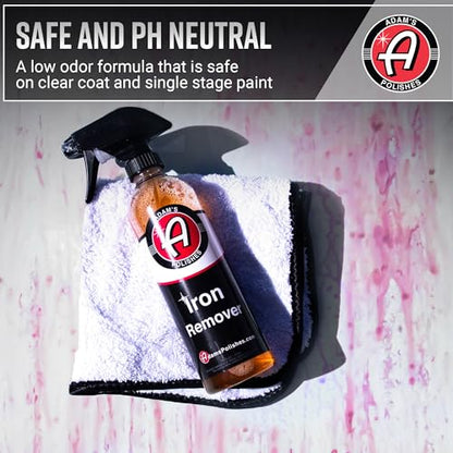 Adam's Iron Remover (16oz, 2 Pack) - Fallout & Iron Remover Spray for Car Detailing Removes Iron Particles in Auto Paint, Wheels, Motorcycle, RV & Boat - Use Before Clay Bar, Wax or Car Wash - size: 16 fl. oz (2 Pack)