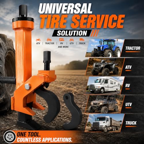 Pneumatic Tire Bead Breaker Tool - Heavy Duty Bead Buster for Tractor, Farm, Car, ATV & RV Tires - On-Wheel Maintenance Tool with Dual Set Screws for Secure Grip (Orange(Pneumatic)) - color: Orange(Pneumatic)