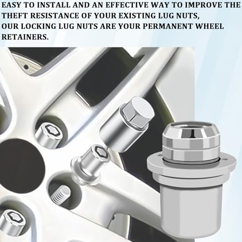 4PCS Wheel Lock Lug Nuts for Toyota, M12x1.5 Anti-Theft Locking Lug Nuts with Wheels Lock Key, 00276-00900 Chrome Wheel Locks for Car Lugs Nut Compatible with Toyota Camry Lexus