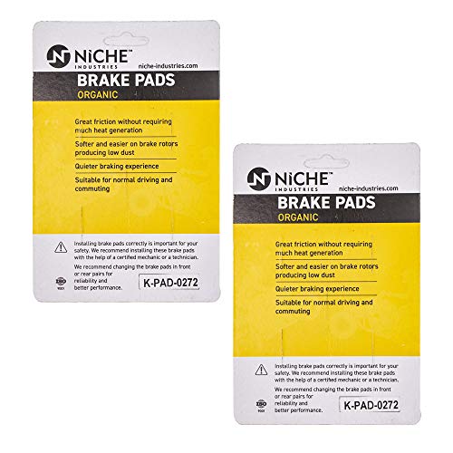 NICHE Front Rear Brake Pad Set for Honda 06435-KZ4-J41 Organic 2 Pack - size: 2 Sets (2 Wheels)