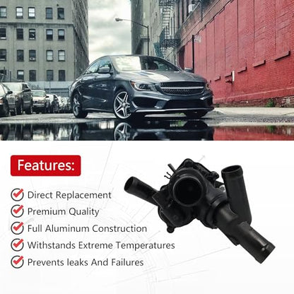 Engine Coolant Thermostat Housing For Mercedes-Benz CLA250 2014-2019/ GLA250 2015-2019/ CLA45 2014-2018/ GLA45 2015-2019 Replaces 2702000615 2702000415 2702002200
