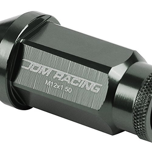 Auto Dynasty 20-Piece M12 x 1.5 Extended Aluminum Alloy Wheel Lug Nuts+Adapter Key (Gun Mental) - color: Gun Mental
