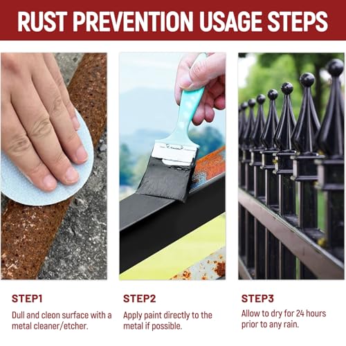YOA Metal Paint, Water-Based Rust-Proof Paint, 16 fl oz, Metal Primer and Protective Coating, Rust-Proof Coating, Permanently Prevents Rusts (Matte Red) - color: Red, size: 16 Fl Oz (Pack of 1)