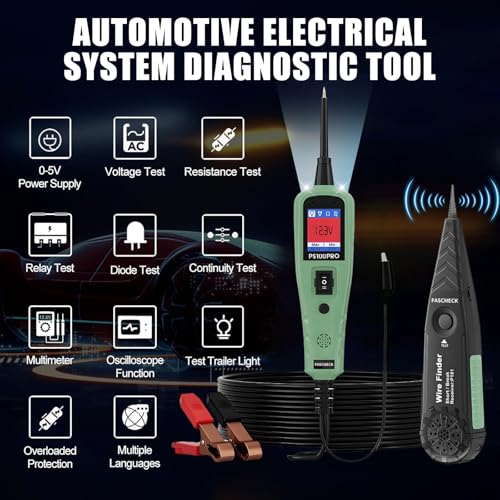Automotive Power Circuit Probe Tester Kit, Diode Test, Component Activation