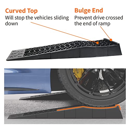 OULEME Low Profile Car Service Ramp, for Oil Changes & Maintenance, 2 Pack - size: L27.5" (2 PACK)