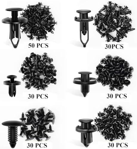 200 PCS Car Bumper Retainer Clips, 6 Type Nylon Fasteners Rivet Replacement Kit, Push-in Screw Bumper Push Rivet Clip, Suitable for Many Brands of Vehicles - color: 200Pcs Clips