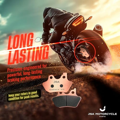 JSA Brakes 400 HH Front or Rear Motorcycle Brake Pads, Premium Harley Davidson Brake Pads Set, Organic Component, OEM Replacement for Street Glide, Sportster, Softail, Road Glide – FA400