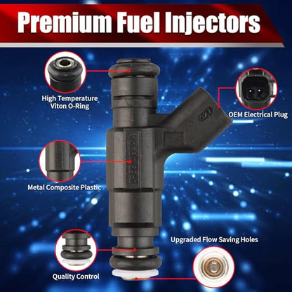 Set of 4 Fuel Injectors FJ967 13531487607 Replacement - size: FJ967