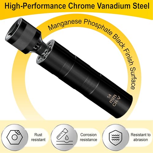 14mm Spark Plug Socket Set, Spark Plug Tool for 9/16" Spark Plugs - color: Black 14mm x 3.8"