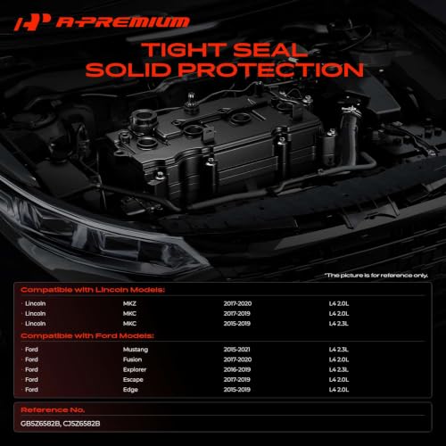 A-Premium Engine Valve Cover, with Gasket & Bolts, Compatible with Ford Edge/Mustang 2015-2019, Escape 2017-2019, Explorer 2016-2019, Fusion 2017-2020 & Lincoln MKC/MKZ 2017-2019, 2.0L 2.3L DOHC