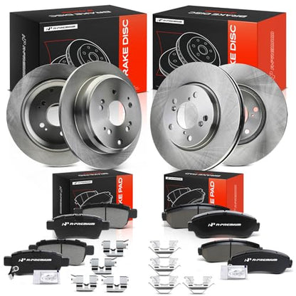 A-Premium Front Vented and Rear Solid Brake Rotors and Ceramic Pads Kit - style: 2005-2010