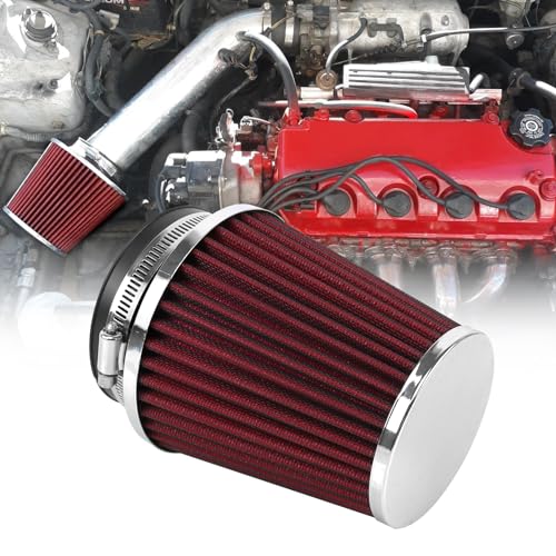 RYANSTAR RACING 3.5 Inch Dry Air Filter 89mm High Flow Clamp-On Narrow - color: red, size: 3.5" Narrow