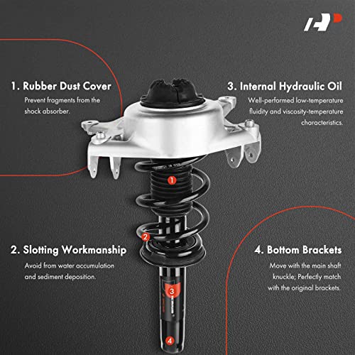 A-Premium Front Complete Strut Assemblies with Coil Springs, Set of 2
