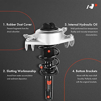 A-Premium Front Complete Strut Assemblies with Coil Springs, Set of 2
