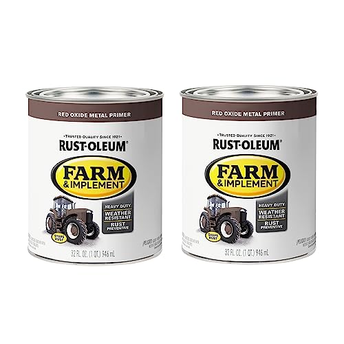 Rust-Oleum Farm & Implement Red Oxide Metal Primer Paint - color: Red Oxide Metal Primer, size: 32 Ounce (Pack of 2)
