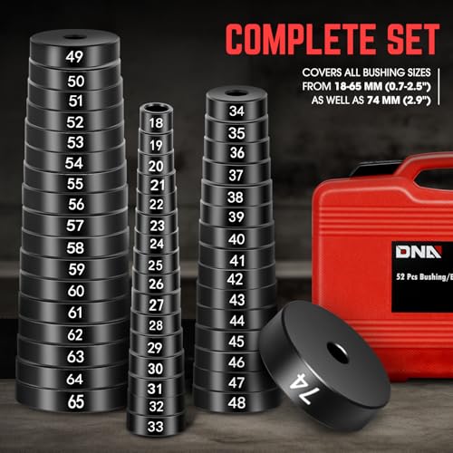 DNA Motoring 52pcs Custom Bushing Driver Set, 52 in 1 Transmission Bearing Race Seal Wheel Axle Installer Removal Tools Kit, TOOLS-00575 - style: 52pcs Bushing Driver Set